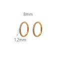 Anneau de 8mm doré avec zircons micro-pavés et épaisseur de 1,2mm pour cartilage ou nez - Côté Doré (001) / 1.2x8mm