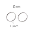 Anneau sans couture en titane argent poli bijoux de corps 12mm de diamètre et 1,2mm - Style sans couture (1,2 mm x 12 mm)