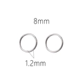 Paire d'anneaux clicker de 8mm en titane pur pour piercings de nez et cartilage - Style sans couture (1,2 mm x 8 mm)