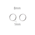 Anneau de nez en titane pur avec diamètre de 8mm et épaisseur de fil de 1mm poli - Style sans couture (1,0 mm x 8 mm)