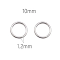 Anneau de piercing en titane argenté 1,2mm d'épaisseur et 10mm de diamètre intérieur - Style sans couture (1,2 mm x 10 mm)
