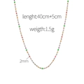 Dettaglio della collana di perline colorate da 2mm con catena in acciaio dorato 40+5cm - Oro-Collana di Perline Colorate