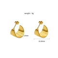 Minimalistische brede C-vormige 316L vergulde roestvrijstalen oorringen voor dames, 16,8mm - Goud