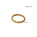 Minimalistischer vergoldeter 316 Edelstahl-Perlenring mit einer Breite von 2,6 mm - US 5 / Gold