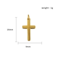 Detalle de un colgante de cruz de oro de 18K de 16x9mm para collares de estilo minimalista - Cruz