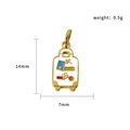 Enamel suitcase charm pendant in gold metal, measures 14x7mm and weighs 0.5g - Multicolor Suitcase (PJ-00010-Suitcase)