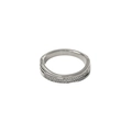 Gekreuzter Titanstahlring in Silber mit funkelnden runden Diamanten für Damen - US 5 / Silber