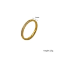 Minimalistischer 2mm Titanstahlring für Damen mit zehn Mikrodiamanten in Goldoptik - US 5 / Gold (316-JZ0019)