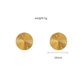 Goldene Fächer-Ohrstecker aus 316 Edelstahl mit Sonnenstrahl-Muster und 10mm Durchmesser - Gold