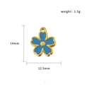Blauer Blumenanhänger aus 18k vergoldetem Edelstahl für DIY-Schmuckherstellung - Blaue Blume