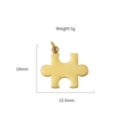 Minimalist gold puzzle pendant necklace in stainless steel with 14mm by 15.6mm dimensions - Puzzle Style 2