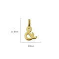 Minimalist gold ampersand puzzle pendant in stainless steel, size 14.8mm by 8.5mm - Infinity