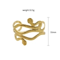 Détail du bracelet serpent doré avec texture d'écailles, taille 55mm et poids de 32,5g - Forme de Serpent / Or