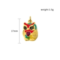 Bunter Eulenanhänger aus Emaille mit lila Herz, 17mm Größe für DIY-Schmuckherstellung - Papagei Eule (PJ-00010-Parrot)