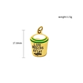 Golden coffee cup pendant with green rim and 'LIFE BEGINS After coffee' engraving - Coffee Latte (PJ-00010-Latte)