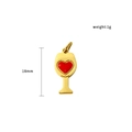 Golden wine glass pendant with red heart detail, 18mm height jewelry accessory - Heart Wine Glass (PJ-00010-Wine Glass)
