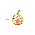 Pink enamel hollow star pendant charm in golden finish, 14mm size for DIY jewelry making - Pink Star (PJ-00010-Star)