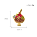 Cute enamel cupcake pendant in red and pink finish, size 14mm x 11.5mm for DIY jewelry - Dessert Popsicle (PJ-00010-Popsicle)