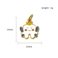 Cartoon tooth enamel pendant in gold metal finish with multi-color accents, 13x12mm size - Cartoon Tooth (PJ-00010-Teeth)