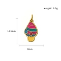 Colorful enamel ice cream pendant in gold finish with 14.5mm height dimension - Colorful Ice Cream (PJ-00010-Ice Cream)