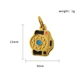 Vintage camera pendant in gold alloy with colorful enamel details and size markings - Retro Black Camera (PJ-00010-Black Camera)