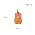 Pink enamel bear pendant charm for DIY jewelry making, size 14mm by 8mm and 1g weight - Pink Enamel Bear (PJ-00010-Bear)