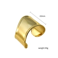Brazalete abierto de acero de titanio pulido de 43mm de ancho en oro brillante de 40g - Dorado