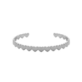 Minimalistischer silberner Armreif in Herzform, verstellbar, aus Metallgliedern - Herz-Stil / Silber