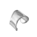 Elegante brazalete abierto de acero de titanio plateado minimalista con acabado pulido - Brazalete Ancho / Color acero