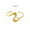 Brazalete ondulado de oro en acero de titanio con diseño irregular de 35 mm de ancho - Onda en Forma de S / Dorado