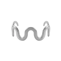 Minimalistischer silberner Wellenarmreif mit polierter Oberfläche und offenem Design - Wellenstil / Silber