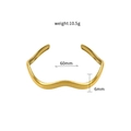 Bracelet jonc doré ondulé poli avec 60mm de diamètre et design minimaliste 10,5g - Style Ondulé Abstrait / Or