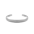Bracelet jonc argenté poli avec bande métallique minimaliste réglable ouverte - Style Anneau Lisse / Argent