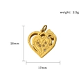 18K vergulde roestvrijstalen hartvormige hanger met roosreliëf en kristallen - Dubbele Hart Decoratie (PJ-00013-Hart Zirconia)