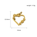 Fijne 18K vergulde roestvrijstalen hartvormige hanger met bloemen, lichtgewicht 0,5g - Hartvormig Bloemmotief (PJ-00013 Bloemenhart)