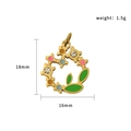 Goldener Blumenanhänger mit buntem Emaille und Kristallen, 18 mm Höhe, Gewicht 1,5 g - Blumencluster (PJ-00012)