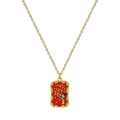 Collana Albero della Vita dorata con ciondolo tarocchi in smalto rosso e perla blu - Stile Albero della Vita (XL-00165-N. 6)