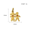 Golden boy and girl charm with red hearts for jewelry making, 13mm by 12mm size - Kids (PJ-00012)