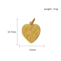 18K goud vergulde hartvormige hanger met strik reliëf en afmetingen van 14,7x12 mm - Strik Hartvorm (PJ-00013 Hartstrik)