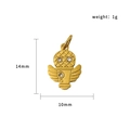 Golden stainless steel wing pendant with zircon insets, 14x10mm size specification - Microphone (PJ-00012)