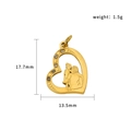 Golden heart pendant for mothers day with crystals and hollow mother-child design - Heart Father Daughter (PJ-00012)