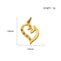 Gold-plated stainless steel heart pendant with zircon mother child design for DIY jewelry - Heart (PJ-00012)
