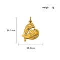 Gold hollow heart pendant with mother and child motif and zircon detailing dimensions - Crossed Hearts (PJ-00012)