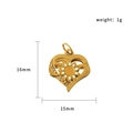18K vergulde hart hanger met zonnebloem gravure en kleine zirkonia accenten - Bloeiend Hart (PJ-00013-Zonnebloem Hart)