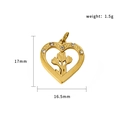 Elegant gold heart pendant with tulip motif and zircon stones for DIY necklaces - Heart Flower (PJ-00012)