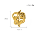 Gold stainless steel mother and child heart pendant with zircons, size 17mm x 14.5mm - Surrounding Heart (PJ-00012)