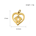 Golden heart pendant with baby footprints and zircon, weight 1.5g, size 17x15.5mm - Tiny Feet (PJ-00012)