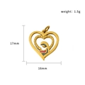 Golden heart-shaped mother and child pendant with dimensions 17x16mm and 1.5g weight - Enamel Heart Woman (PJ-00012)