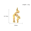 Gold-plated stainless steel mother and daughter pendant with pink enamel accents - Mother Daughter (PJ-00012)