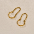Minimalistische goldene Earcuffs mit Zirkonia-Akzenten im modernen, schlanken Design - 18K-Gold